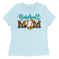 Baby Blue western leopard serape wooden sunflowers  turquoise glitter mom baseba Ladies Tee - Artiststas