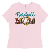 Western Leopard Serape Wooden Sunflowers  Turquoise Glitter Mom Baseba Ladies Tee | Teevron