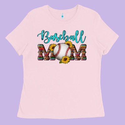 Western Leopard Serape Wooden Sunflowers  Turquoise Glitter Mom Baseba Ladies Tee Designed By Artiststas