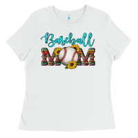 White western leopard serape wooden sunflowers  turquoise glitter mom baseba Ladies Tee - Artiststas