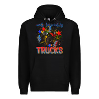 Black easily distracted by trucks Premium Hoodie - AdoDesignShop