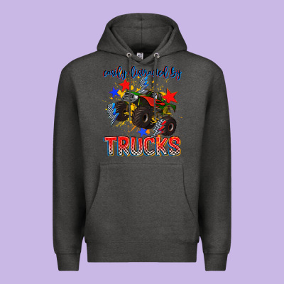 Easily Distracted By Trucks Premium Hoodie Designed By Adodesignshop