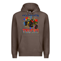 Coffee easily distracted by trucks Premium Hoodie - AdoDesignShop