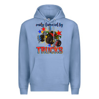 Colony Blue easily distracted by trucks Premium Hoodie - AdoDesignShop
