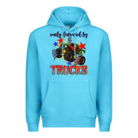 Ocean Blue easily distracted by trucks Premium Hoodie - AdoDesignShop