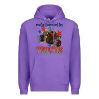 Purple easily distracted by trucks Premium Hoodie - AdoDesignShop