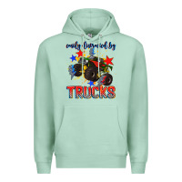 Seafoam easily distracted by trucks Premium Hoodie - AdoDesignShop