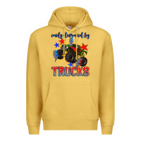 Antique Gold easily distracted by trucks Premium Hoodie - AdoDesignShop