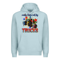 Blue Mist easily distracted by trucks Premium Hoodie - AdoDesignShop