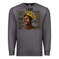 Charcoal Heather afro man black king i am Premium Sweatshirt - texasbilliewilder