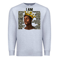 Heather Grey afro man black king i am Premium Sweatshirt - texasbilliewilder