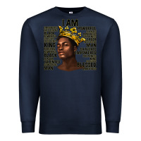 Navy afro man black king i am Premium Sweatshirt - texasbilliewilder