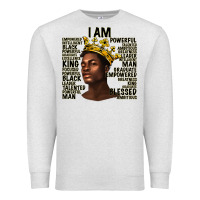 Oatmeal Heather afro man black king i am Premium Sweatshirt - texasbilliewilder