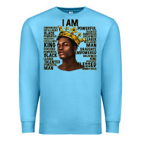 Ocean Blue afro man black king i am Premium Sweatshirt - texasbilliewilder
