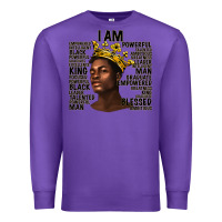 Purple afro man black king i am Premium Sweatshirt - texasbilliewilder