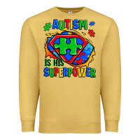 Antique Gold autism is his superpower ripped Premium Sweatshirt - Zillion Design Studio