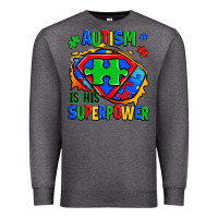 Charcoal Heather autism is his superpower ripped Premium Sweatshirt - Zillion Design Studio