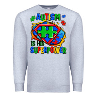 Heather Grey autism is his superpower ripped Premium Sweatshirt - Zillion Design Studio