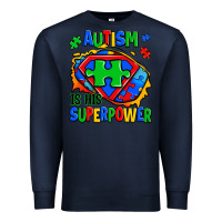 Navy autism is his superpower ripped Premium Sweatshirt - Zillion Design Studio