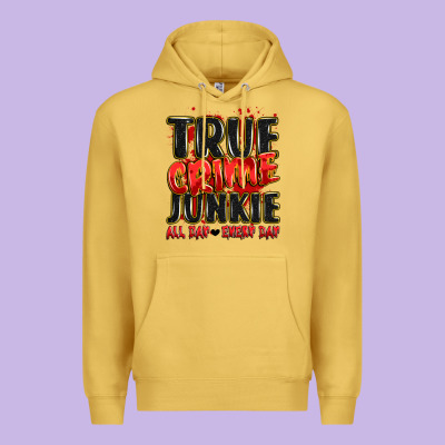True Crime Junkie All Day Every Day Premium Hoodie Designed By Jahusdesignshop
