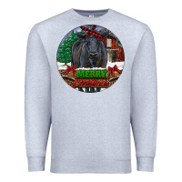 Heather Grey Black Angus Cattle Merry Christmas Premium Sweatshirt - RanaPortraitStore