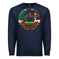 Navy Black Angus Cattle Merry Christmas Premium Sweatshirt - RanaPortraitStore