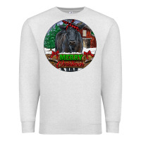 Oatmeal Heather Black Angus Cattle Merry Christmas Premium Sweatshirt - RanaPortraitStore