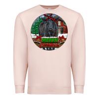 Pale Pink Black Angus Cattle Merry Christmas Premium Sweatshirt - RanaPortraitStore