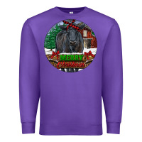 Purple Black Angus Cattle Merry Christmas Premium Sweatshirt - RanaPortraitStore