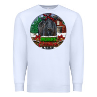White Black Angus Cattle Merry Christmas Premium Sweatshirt - RanaPortraitStore