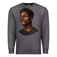 Charcoal Heather afro man Premium Sweatshirt - texasbilliewilder