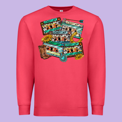 Premium Sweatshirt 90s country casette tapes