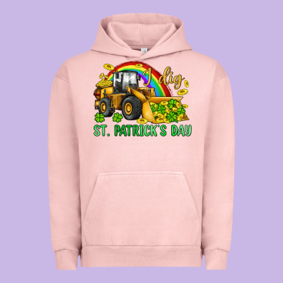 I Dig St Patrick S Day Bulldozer Urban Hoodie Designed By Jahusdesignshop