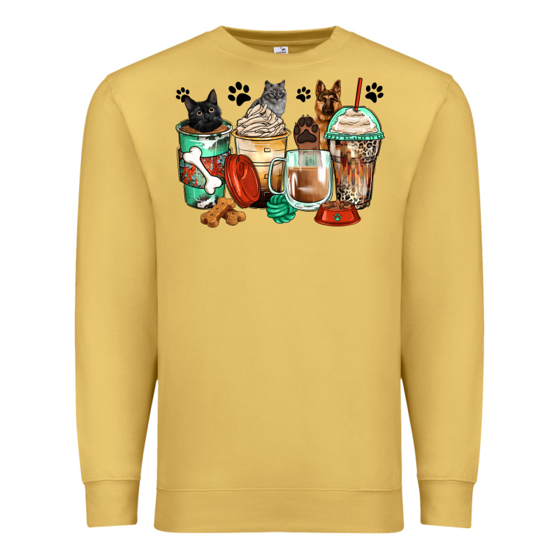 German Shepherd Black And Grey Cat Coffee Cups Premium Sweatshirt by Zillion Design Studio | Teevron