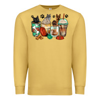 Antique Gold german shepherd black and grey cat coffee cups Premium Sweatshirt - Zillion Design Studio