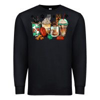 Black german shepherd black and grey cat coffee cups Premium Sweatshirt - Zillion Design Studio