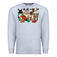 Heather Grey german shepherd black and grey cat coffee cups Premium Sweatshirt - Zillion Design Studio