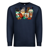 Navy german shepherd black and grey cat coffee cups Premium Sweatshirt - Zillion Design Studio