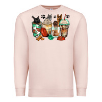 Pale Pink german shepherd black and grey cat coffee cups Premium Sweatshirt - Zillion Design Studio