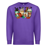 Purple german shepherd black and grey cat coffee cups Premium Sweatshirt - Zillion Design Studio