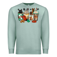 Seafoam german shepherd black and grey cat coffee cups Premium Sweatshirt - Zillion Design Studio