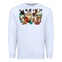 White german shepherd black and grey cat coffee cups Premium Sweatshirt - Zillion Design Studio