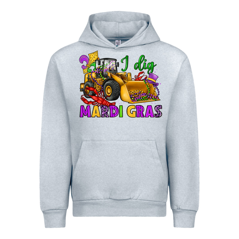 I Dig Mardi Gras Bulldozer Urban Hoodie by JahusDesignShop | Teevron