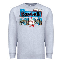 Heather Grey baseball mimi with leopard Premium Sweatshirt - Zillion Design Studio