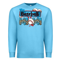 Ocean Blue baseball mimi with leopard Premium Sweatshirt - Zillion Design Studio