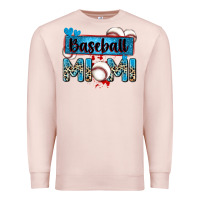 Pale Pink baseball mimi with leopard Premium Sweatshirt - Zillion Design Studio
