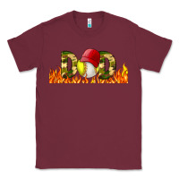 Burgundy Baseball And Softball Dad Libbey Glass Classic Tee - BundleAndBundleShop