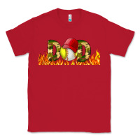 Red Baseball And Softball Dad Libbey Glass Classic Tee - BundleAndBundleShop