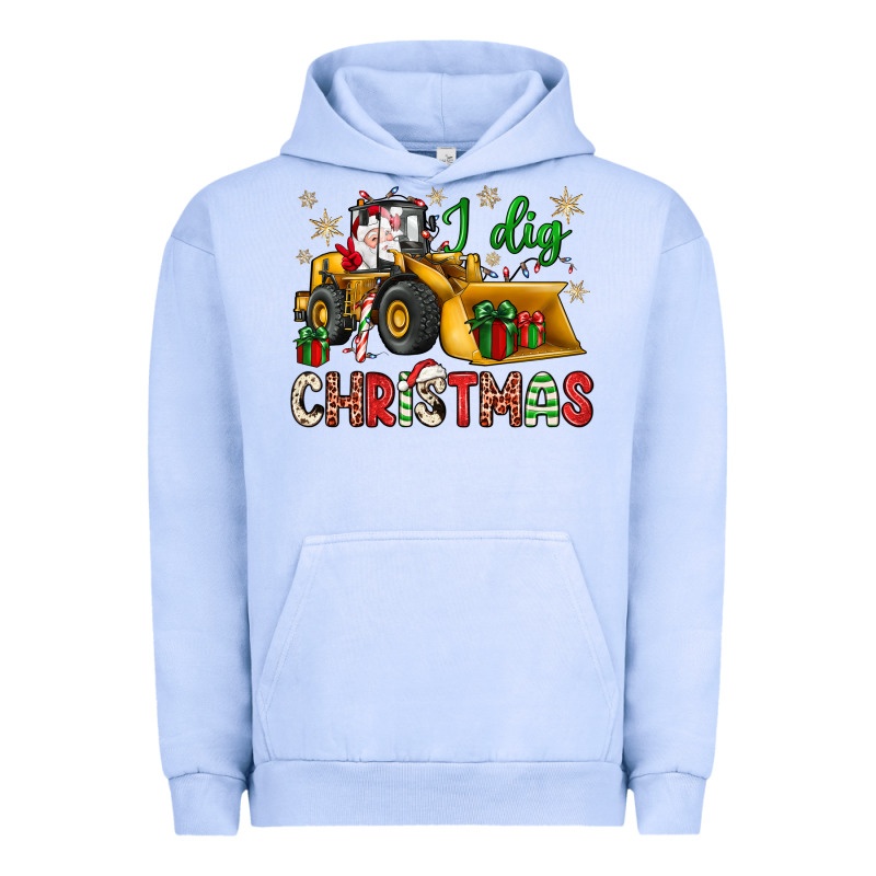I Dig Christmas Bulldozer Santa Urban Hoodie by JahusDesignShop | Teevron