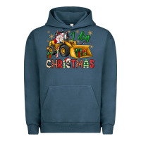 Pigment Midnight Navy i dig Christmas bulldozer santa Urban Hoodie - JahusDesignShop